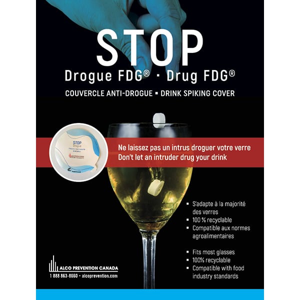 Couvercle anti-drogue STOP Drogue FDG