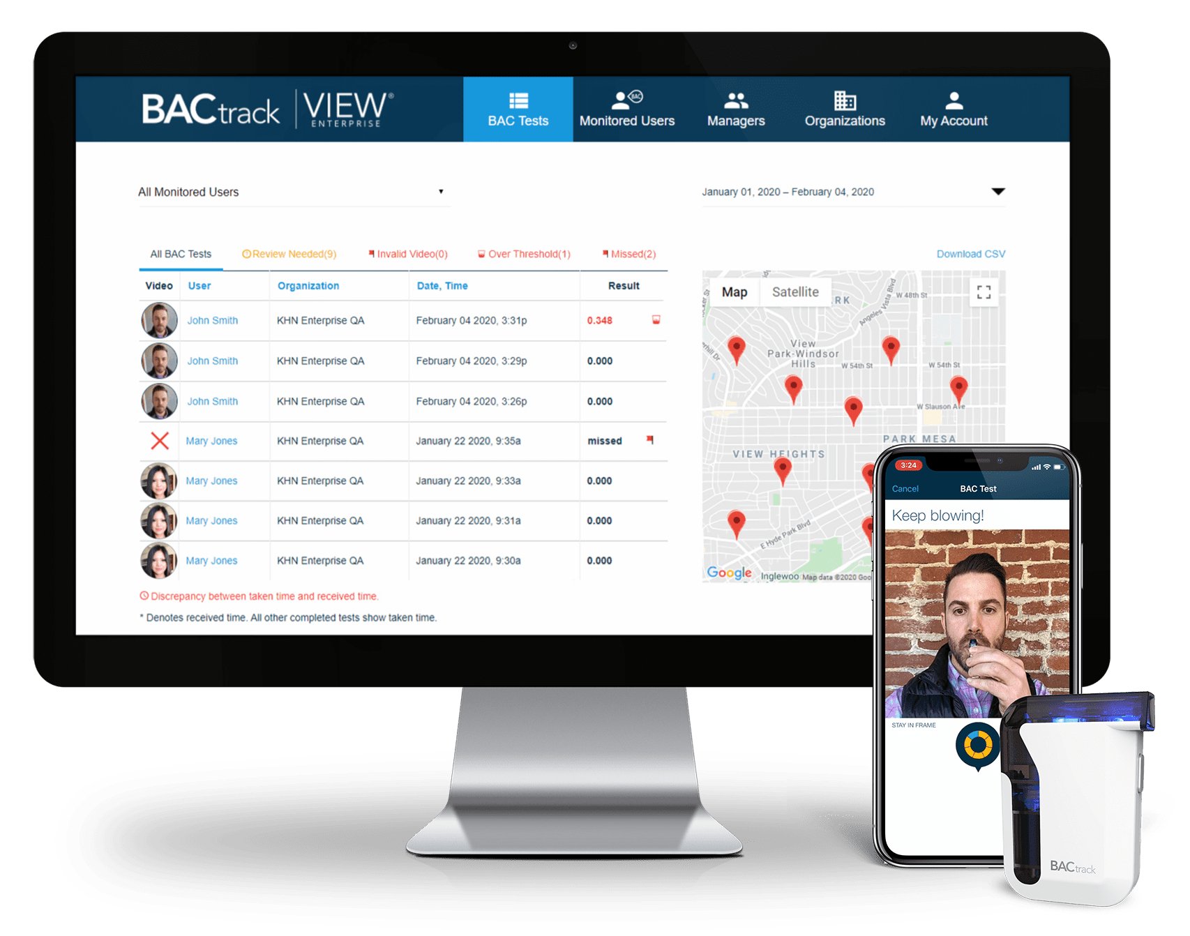 BACtrack View Alcohol Testing Service 2 BACtrack View
