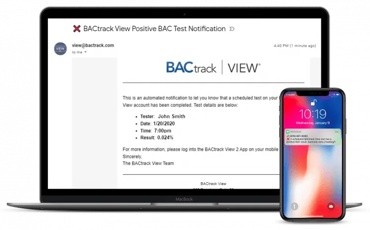 BACtrack View Alcohol Testing Service 3 BACtrack View